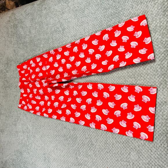 Anthropologie MAEVE The Colette Red/Pink Shell Print Wide Leg Crop HighRise Pant - Picture 5 of 6